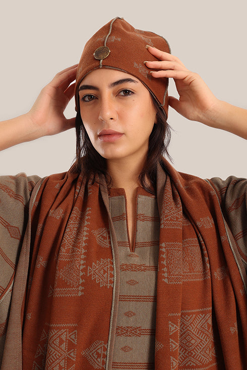 Reversible patterned jacquard hat