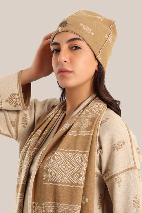 Reversible patterned jacquard hat