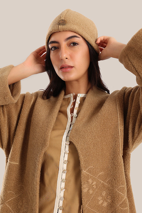 Faux fur wool winter hat