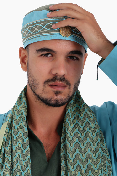 Double sided hat in cotton embroidered