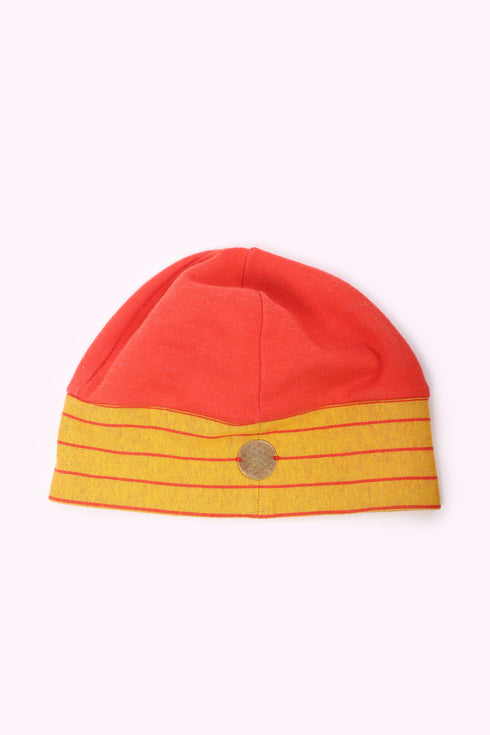 Reversible hat in cotton blend jacquard