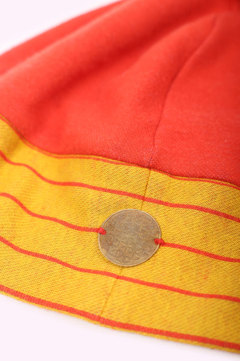 Reversible hat in cotton blend jacquard