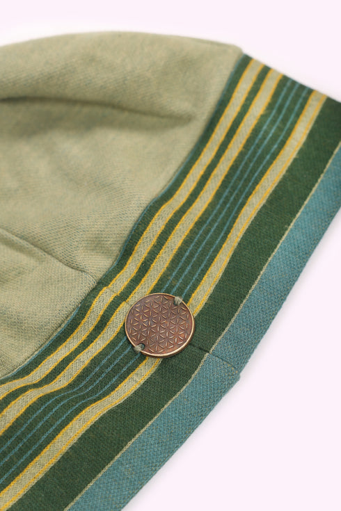 Reversible hat in cotton blend jacquard