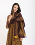 Plain light cotton scarf with printed borders