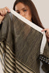 Striped printed scarf with embroidery
