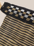 Striped printed scarf with embroidery