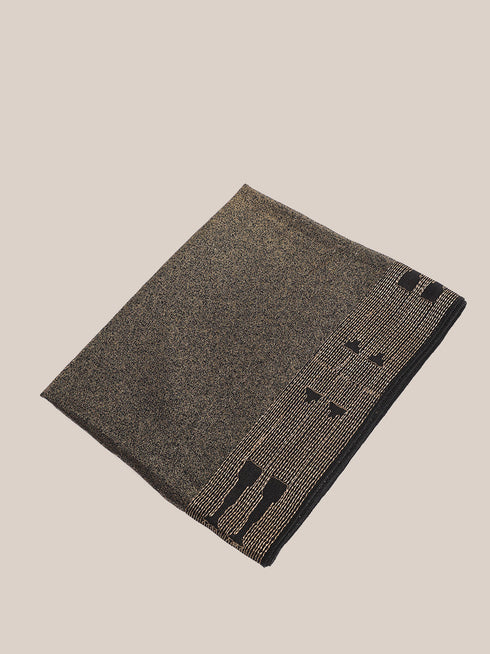 Embroidered metallic voile scarf