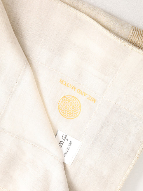 Embroidered metallic voile scarf