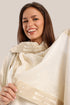 Embroidered metallic voile scarf