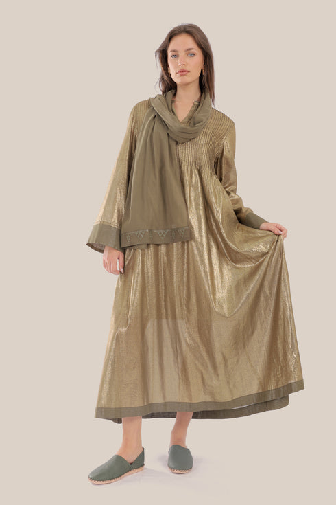 Embroidered light cotton voile scarf