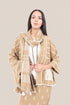 Scarf in patterned jacquard with tassels