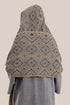Hooded shawl with pockets and tassels