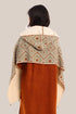 Hooded shawl with pockets and tassels