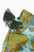 Scarf in printed cotton gauze with tassels and trimmed border