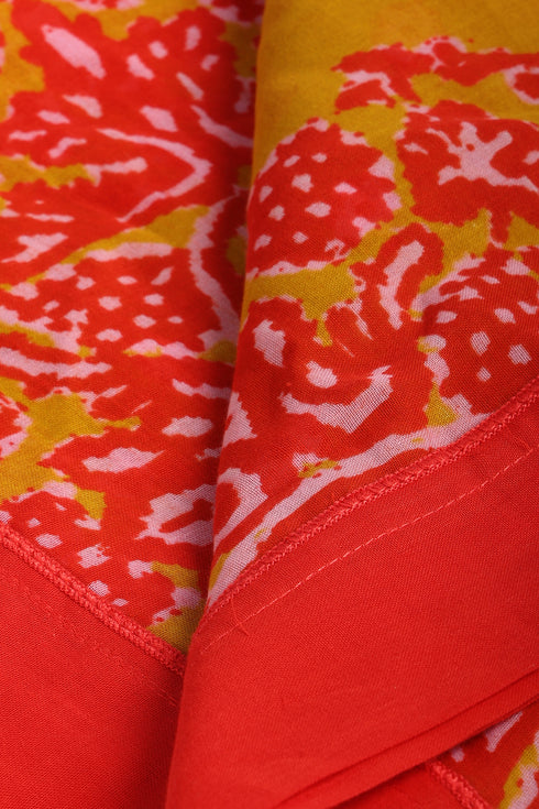 Scarf in cotton voile with multi color trims