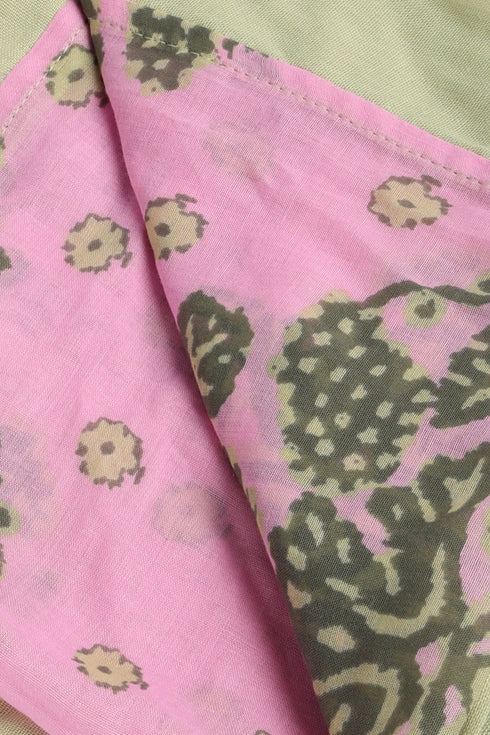 Scarf in cotton voile with multi color trims