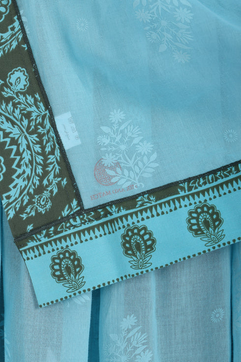 Scarf in printed cotton voile