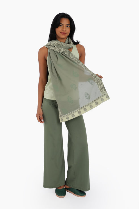 Scarf in printed cotton voile