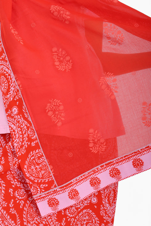 Scarf in printed cotton voile