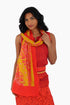 Scarf in printed cotton voile with multi color trims