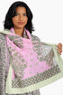Scarf in printed cotton voile with multi color trims