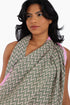 Scarf in cotton gauze, trimmed in cotton printed voile contrast pattern