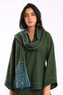 Embroidered shawl in cotton and viscose cashmere