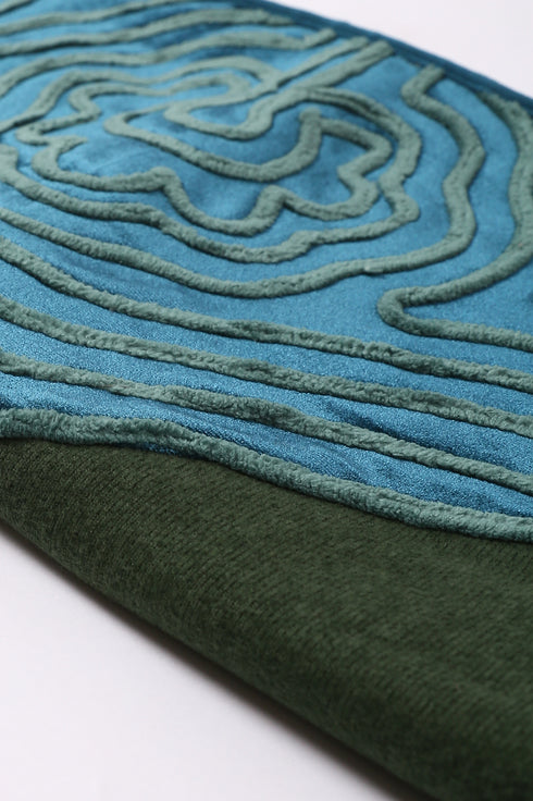 Embroidered shawl in cotton and viscose cashmere