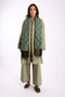 Shawl in printed faux cashmere cotton blend with tassels