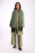 Shawl in printed faux cashmere cotton blend with tassels