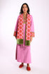 Shawl in printed faux cashmere cotton blend with tassels