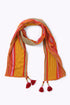 Shawl in striped jacquard cotton blend