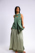 Egyptian cotton voile scarf with gold beads tassels