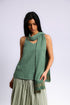 Egyptian cotton voile scarf with gold beads tassels