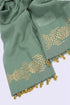 Egyptian cotton voile scarf with gold beads tassels