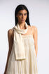 Egyptian cotton voile scarf with gold beads tassels