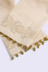 Egyptian cotton voile scarf with gold beads tassels