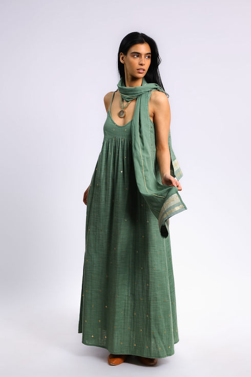 Embroidered Egyptian cotton voile shawl