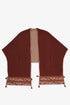 Reversible quilted shawl with pockets and tassels