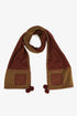 Embroidered jacquard shawl with pompom detailing