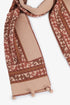 Printed quilted cotton shawl with fabric pompoms
