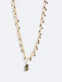Long double layer necklace with crochet
