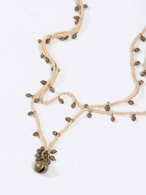 Long double layer necklace with crochet
