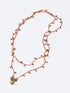 Long double layer necklace with crochet