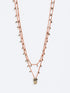 Long double layer necklace with crochet