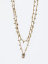 Long double layer necklace with crochet