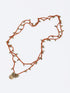 Long double layer necklace with crochet