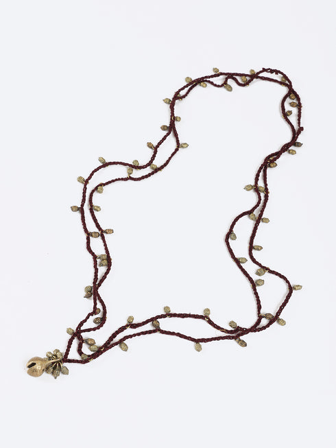 Long double layer necklace with crochet