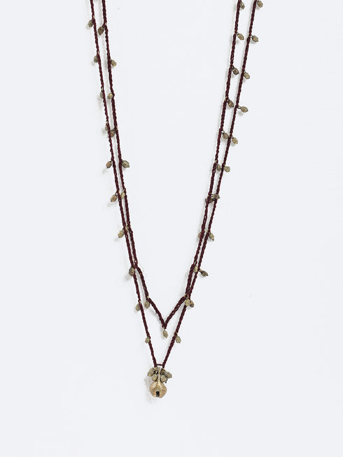 Long double layer necklace with crochet