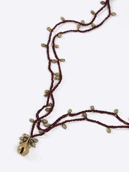 Long double layer necklace with crochet